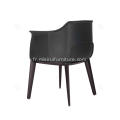 Chaises archibald en cuir noir minimaliste italien